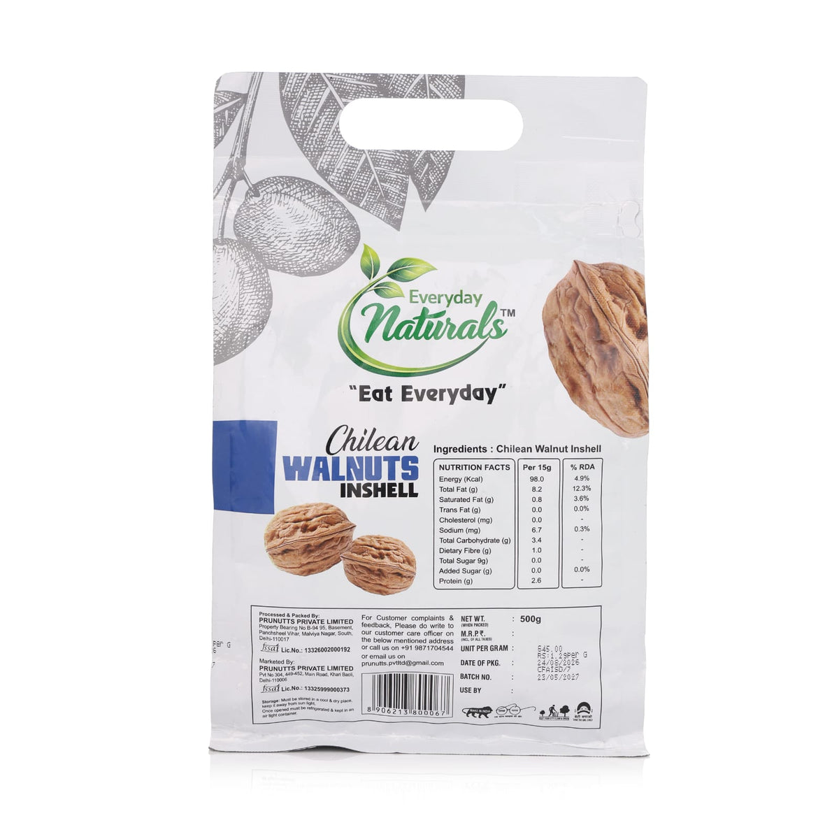 Walnut Inshell Chile Premium Pouch 500g